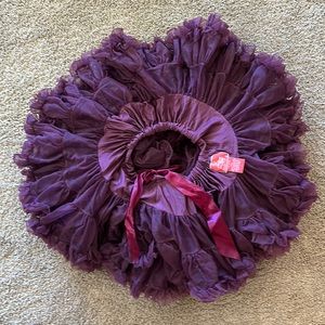 Burgundy Tutu Couture fluffy skirt size small